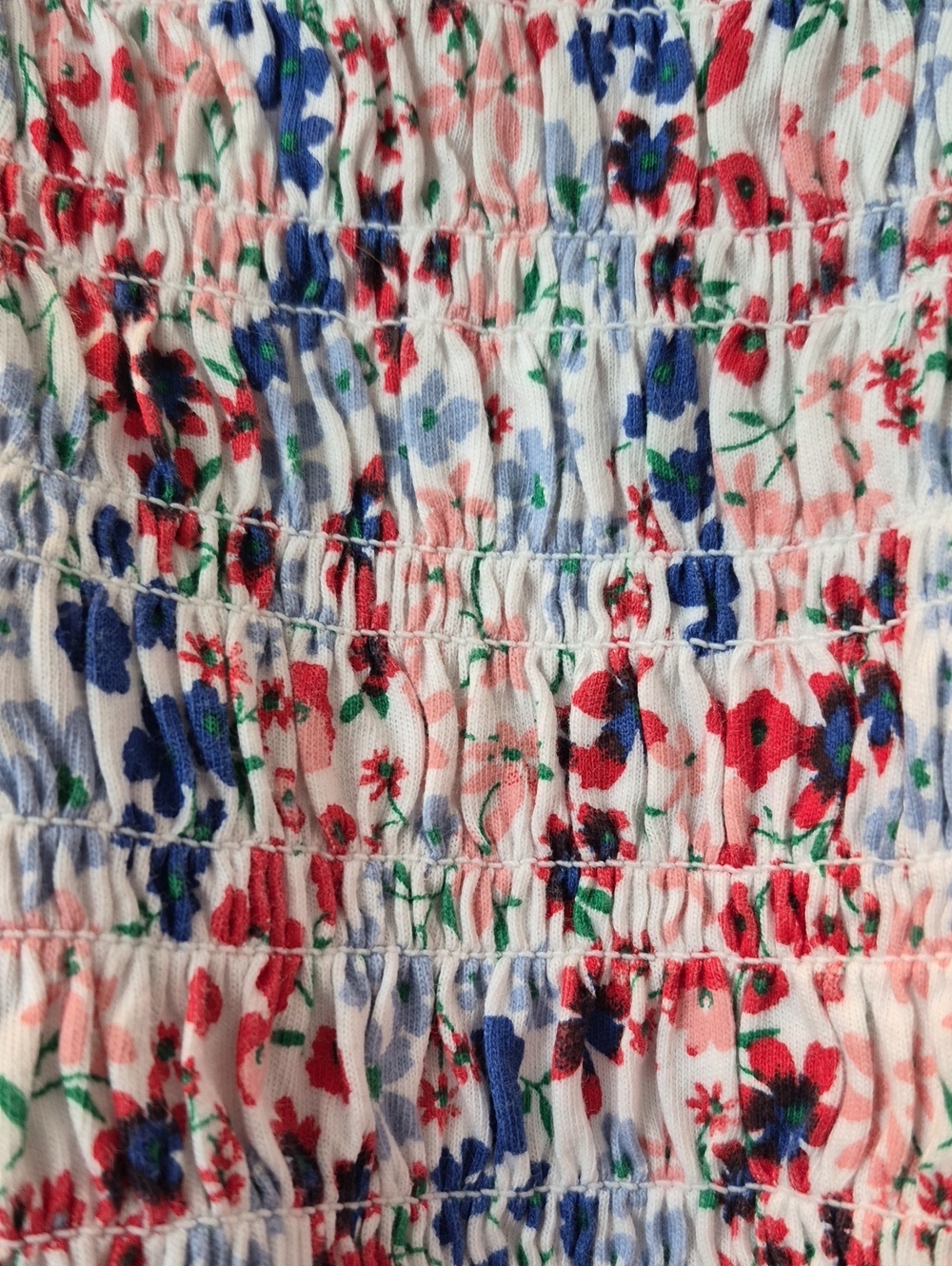 Old Navy Floral Smocked Ruffle-Strap Stretch Tank Top Sz M - Picture 2 of 6